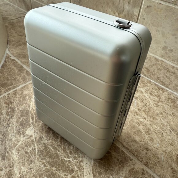 NEW Away Travel Mini Silver Aluminum Suitcase Toiletry Case - Picture 7 of 9